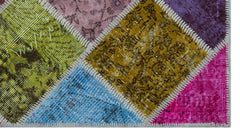 Iskece 25978 Beige Patchwork Wool Handmade Area Rug 2'7" x 4'11"