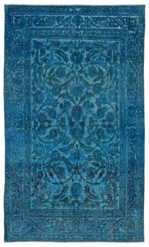 Purplea Turquoise Vintage Wool Handmade Area Rug 5'11" x 10'4"