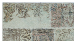 Iskece 25993 Beige Patchwork Wool Handmade Area Rug 2'7" x 4'11"