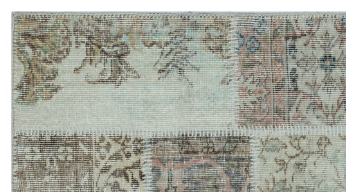 Iskece 25993 Beige Patchwork Wool Handmade Area Rug 2'7" x 4'11"