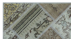 Iskece 25999 Beige Patchwork Wool Handmade Area Rug 2'7" x 4'11"