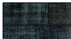 Iskece 26027 Black Patchwork Wool Handmade Area Rug 2'7" x 4'11"