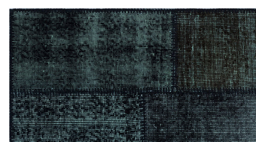 Iskece 26027 Black Patchwork Wool Handmade Area Rug 2'7" x 4'11"