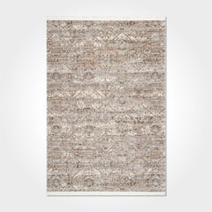 Bamboo Viscose Rug - Modern Machine Made Area Rug With Overlocked Edge, Cream