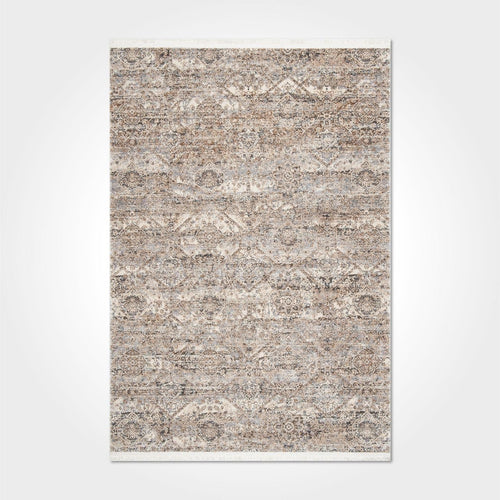 Bamboo Viscose Rug - Modern Machine Made Area Rug With Overlocked Edge, Cream