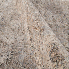 Bamboo Viscose Rug - Modern Machine Made Area Rug With Overlocked Edge, Cream