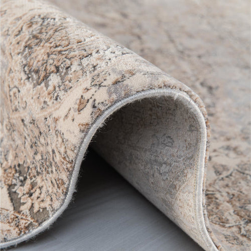 Bamboo Viscose Rug - Modern Machine Made Area Rug With Overlocked Edge, Cream