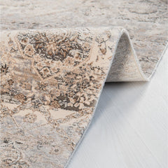 Bamboo Viscose Rug - Modern Machine Made Area Rug With Overlocked Edge, Cream