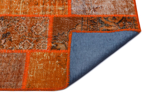 Iskece 26032 Orange Vintage Wool Handmade Area Rug 2'7" x 4'11"