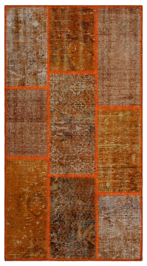 Iskece 26032 Orange Vintage Wool Handmade Area Rug 2'7" x 4'11"