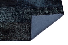 Iskece 26040 Black Patchwork Wool Handmade Area Rug 2'7" x 4'11"