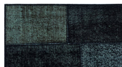 Iskece 26040 Black Patchwork Wool Handmade Area Rug 2'7" x 4'11"