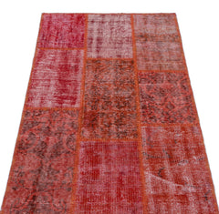 Iskece 26047 Red Patchwork Wool Handmade Area Rug 2'7" x 4'11"