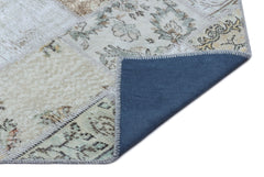 Iskece 26053 Beige Patchwork Wool Handmade Area Rug 2'7" x 4'11"