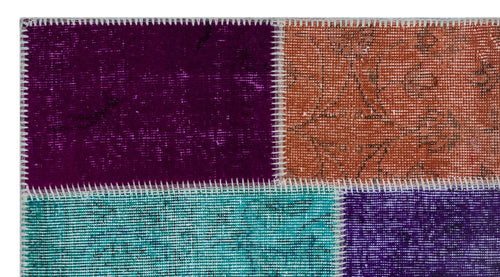 Iskece 26057 Beige Patchwork Wool Handmade Area Rug 2'7" x 4'11"