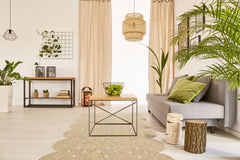 Beige Jute Rug – Geometric Pattern Flatweave Area Rug with Soft Texture