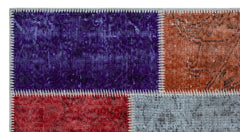 Iskece 26093 Beige Patchwork Wool Handmade Area Rug 2'7" x 4'11"