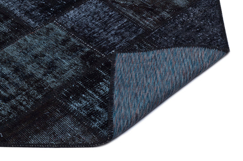 Iskece 26099 Black Patchwork Wool Handmade Area Rug 2'7" x 4'11"