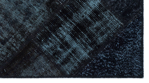 Iskece 26099 Black Patchwork Wool Handmade Area Rug 2'7" x 4'11"