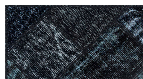 Iskece 26099 Black Patchwork Wool Handmade Area Rug 2'7" x 4'11"