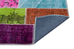 Iskece 26100 Beige Patchwork Wool Handmade Area Rug 2'7" x 4'11"