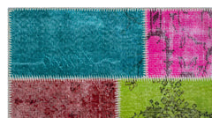 Iskece 26100 Beige Patchwork Wool Handmade Area Rug 2'7" x 4'11"