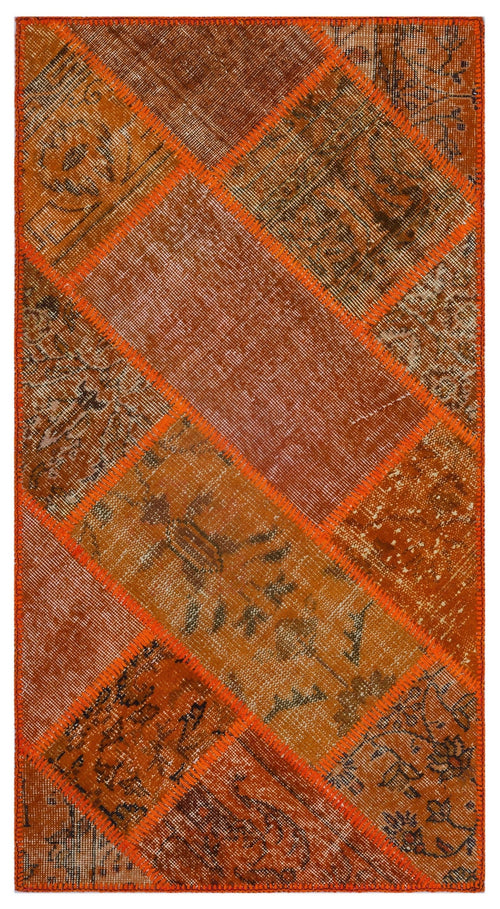 Iskece 26107 Orange Vintage Wool Handmade Area Rug 2'7" x 4'11"