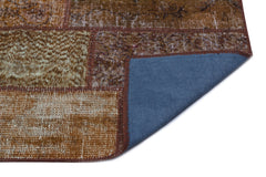 Iskece 26108 Brown Patchwork Wool Handmade Area Rug 2'7" x 4'11"