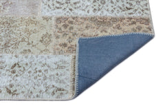 Iskece 26112 Beige Patchwork Wool Handmade Area Rug 2'7" x 4'11"