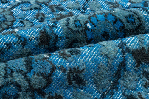 Purplea Turquoise Vintage Wool Handmade Area Rug 5'6" x 9'7"