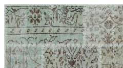 Iskece 26121 Beige Patchwork Wool Handmade Area Rug 2'7" x 4'11"