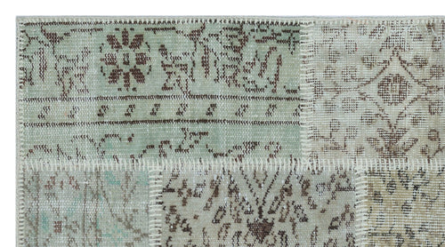 Iskece 26121 Beige Patchwork Wool Handmade Area Rug 2'7" x 4'11"