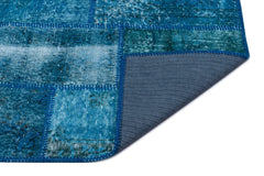 Iskece 26125 Turquoise Patchwork Wool Handmade Area Rug 2'7" x 4'11"