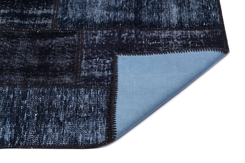 Iskece 26131 Black Patchwork Wool Handmade Area Rug 2'7" x 4'11"