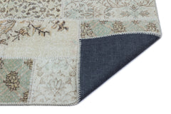 Iskece 26132 Beige Patchwork Wool Handmade Area Rug 2'7" x 4'11"