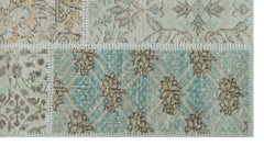 Iskece 26132 Beige Patchwork Wool Handmade Area Rug 2'7" x 4'11"