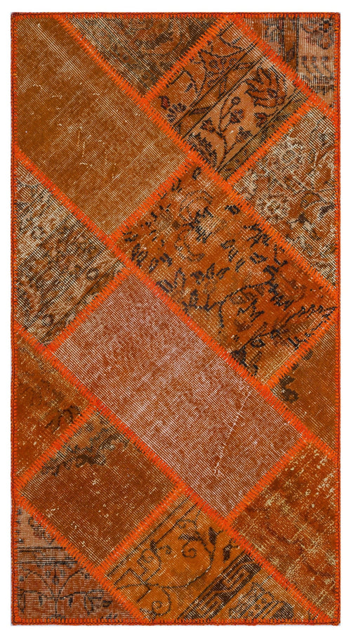 Iskece 26138 Orange Vintage Wool Handmade Area Rug 2'7" x 4'11"