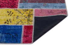 Iskece 26160 Beige Patchwork Wool Handmade Area Rug 2'7" x 4'11"