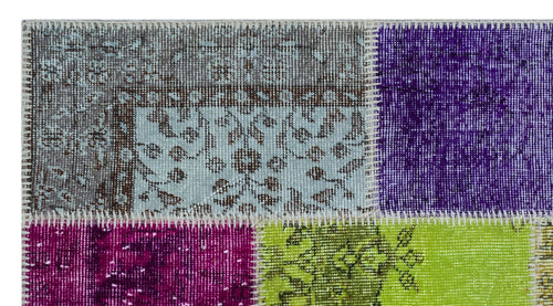 Iskece 26165 Beige Patchwork Wool Handmade Area Rug 2'7" x 4'11"