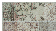 Iskece 26175 Beige Patchwork Wool Handmade Area Rug 2'7" x 4'11"
