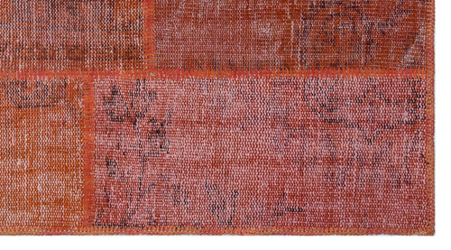 Iskece 26178 Red Patchwork Wool Handmade Area Rug 2'7" x 4'11"