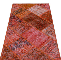 Iskece 26184 Red Patchwork Wool Handmade Area Rug 2'7" x 4'11"