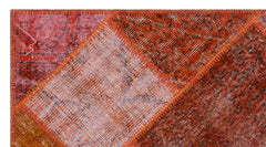 Iskece 26184 Red Patchwork Wool Handmade Area Rug 2'7" x 4'11"