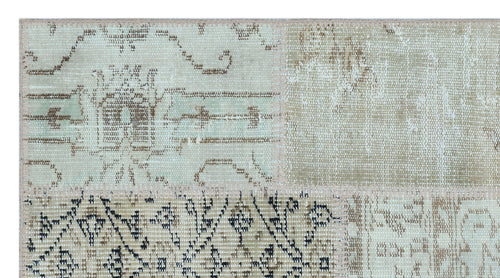 Iskece 26198 Beige Patchwork Wool Handmade Area Rug 2'7" x 4'11"