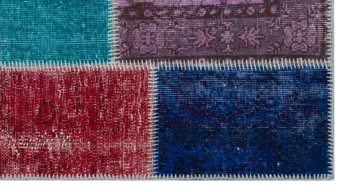 Iskece 26216 Beige Patchwork Wool Handmade Area Rug 2'7" x 4'11"