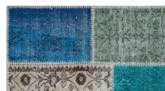 Iskece 26216 Beige Patchwork Wool Handmade Area Rug 2'7" x 4'11"