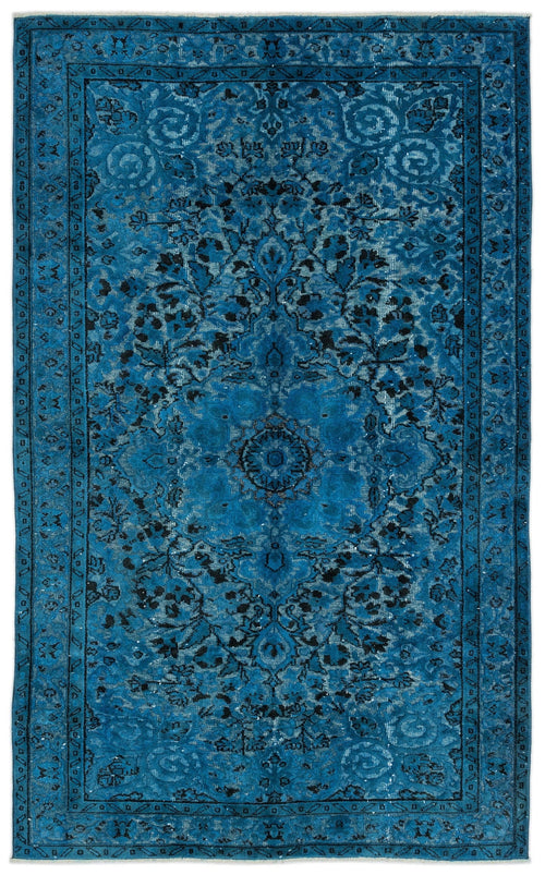 Purplea Turquoise Vintage Wool Handmade Area Rug 5'6" x 8'5"