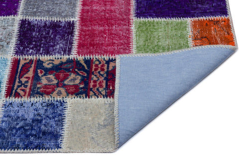 Iskece 26227 Beige Patchwork Wool Handmade Area Rug 2'7" x 4'11"