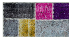 Iskece 26227 Beige Patchwork Wool Handmade Area Rug 2'7" x 4'11"