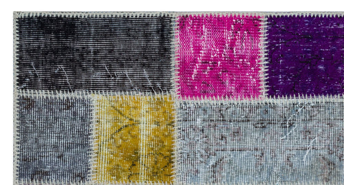 Iskece 26227 Beige Patchwork Wool Handmade Area Rug 2'7" x 4'11"